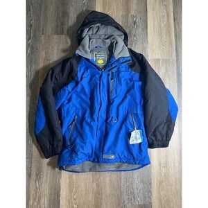 Polar Edge Board Jacket Mens Medium‎ Blue Black Excellent Fleece Lined Hooded